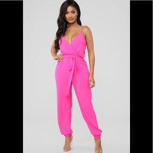 Avalon Jogger Jumpsuit - Fuchsia